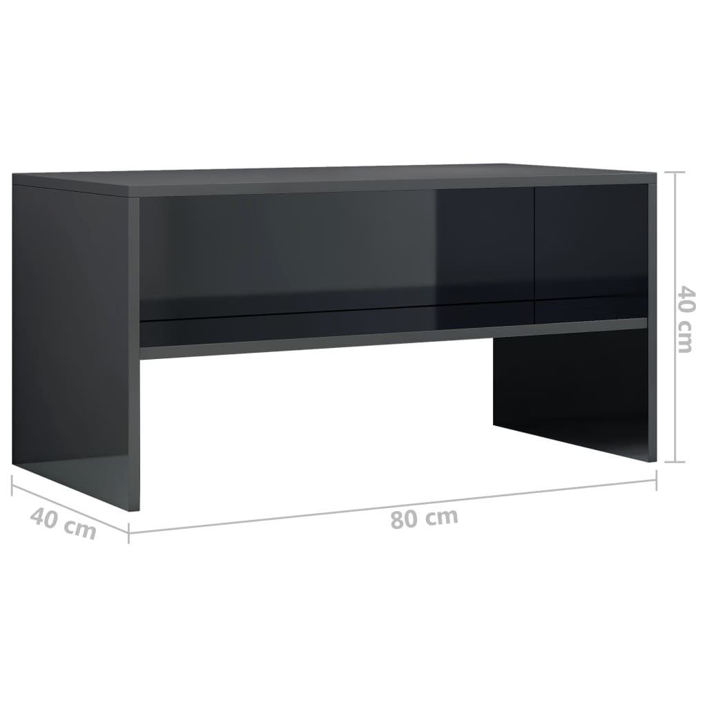 vidaXL TV ormarić od iverice visoki sjaj crni 80 x 40 x 40 cm