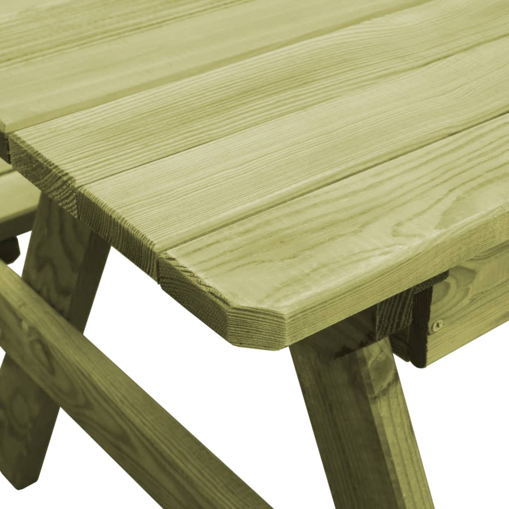 vidaXL Dječji stol za piknik s klupama 90 x 90 x 58 cm od borovine