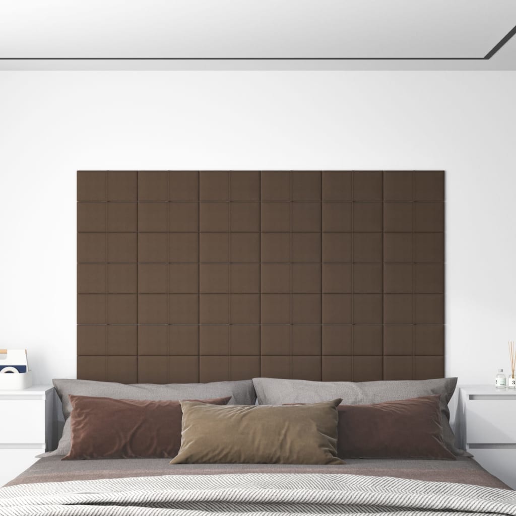 vidaXL Zidne ploče od tkanine 12 kom smeđe 30 x 15 cm 0,54 m²