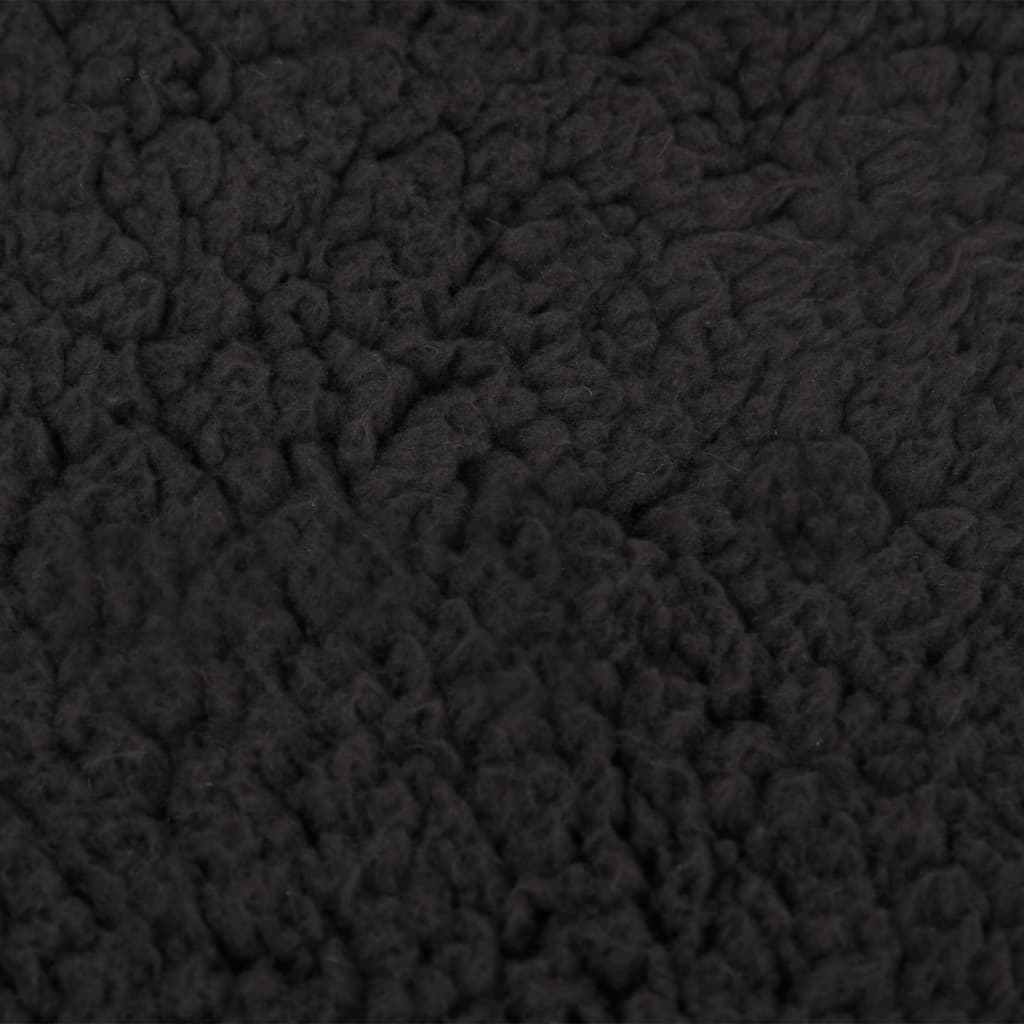 vidaXL Ergonomski madrac za pse 60 x 42 cm flis izgled platna crni