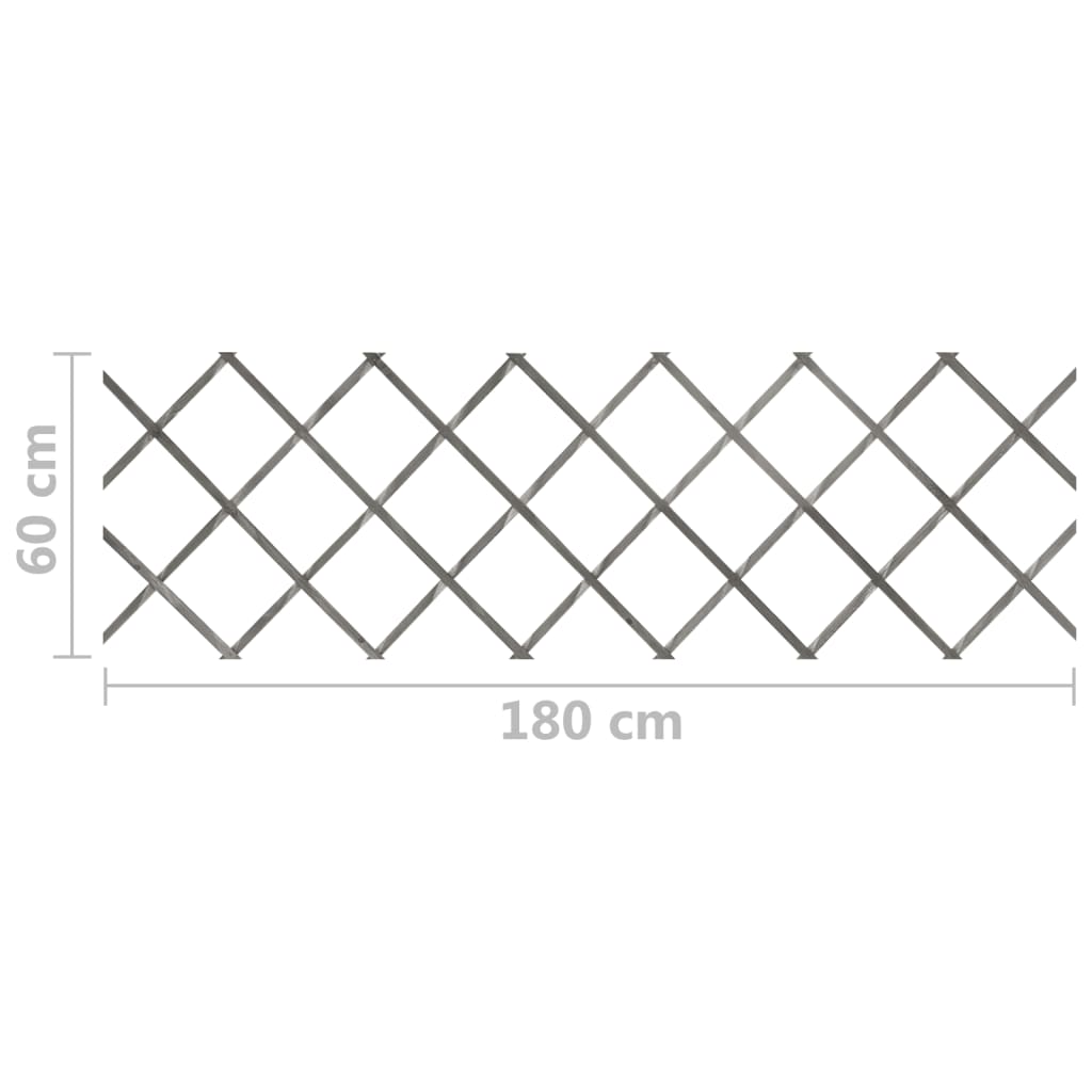 vidaXL Rešetkaste ograde 5 kom sive od masivne jelovine 180 x 60 cm
