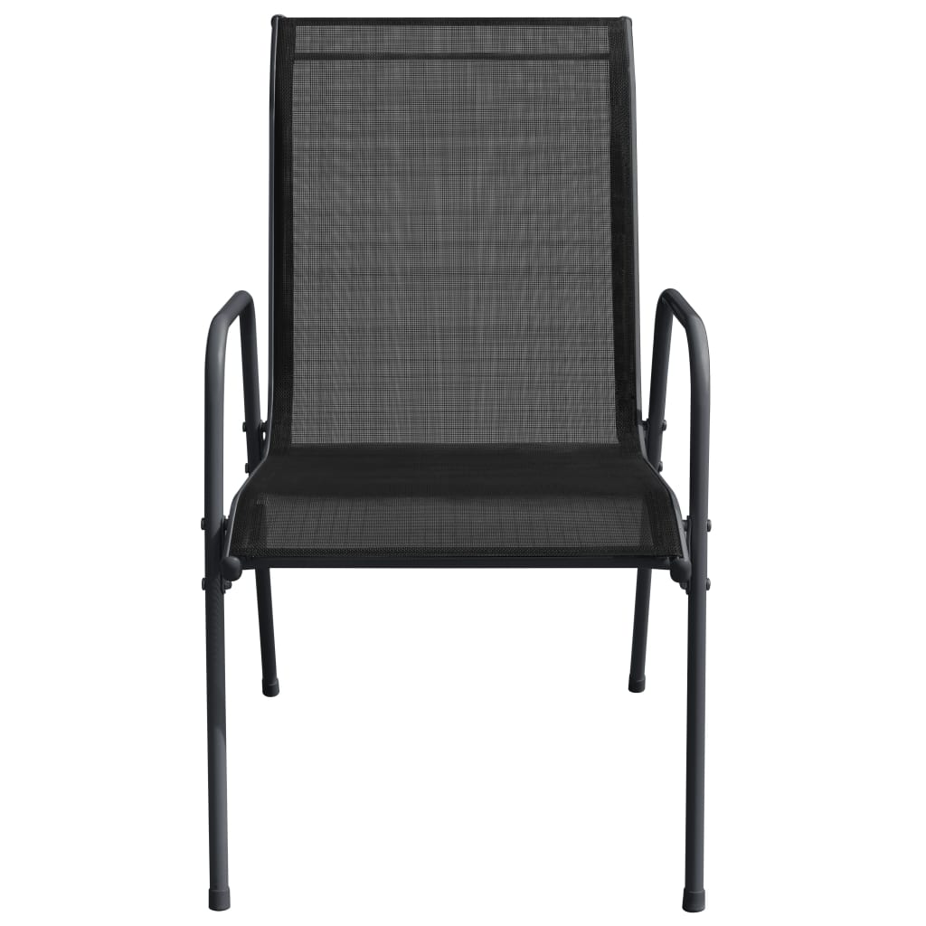 vidaXL Vrtne stolice 4 kom od čelika i tekstilena crne