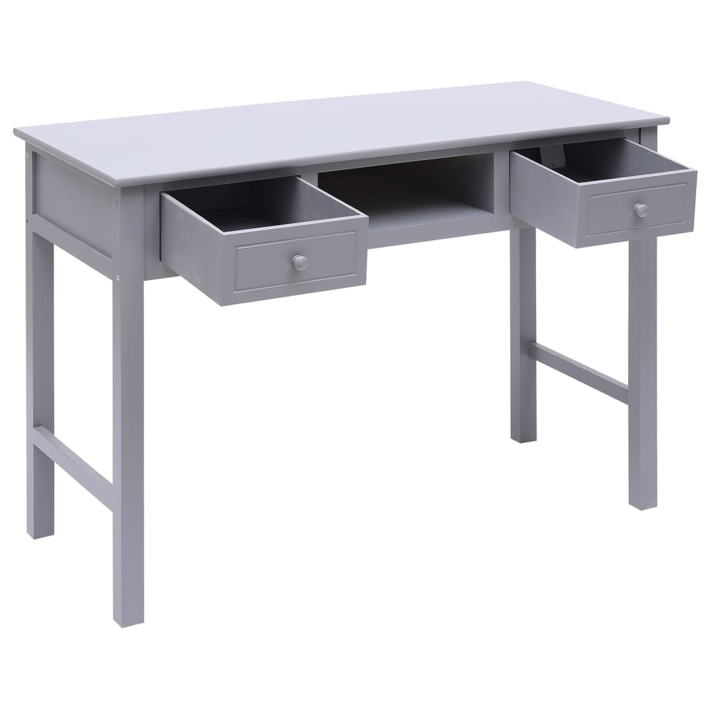 vidaXL Radni stol sivi 108 x 45 x 76 cm od masivnog drva paulovnije