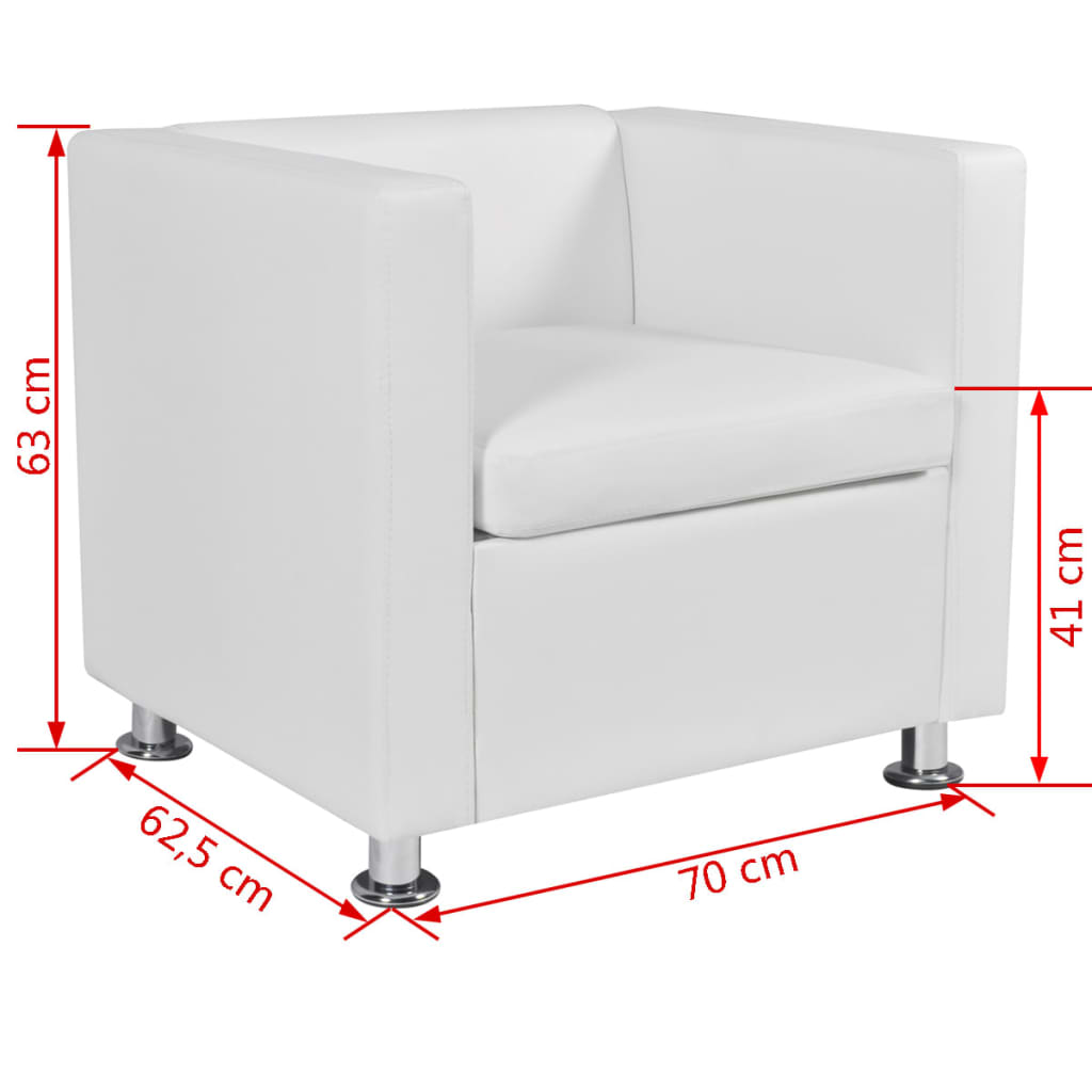 vidaXL Set trosjeda, dvosjeda i fotelje od umjetne kože bijeli