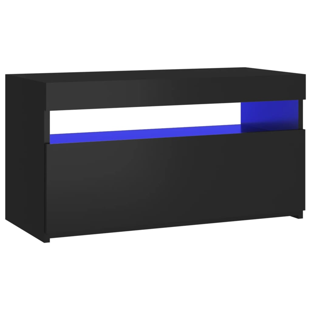vidaXL TV ormarić s LED svjetlima crni 75 x 35 x 40 cm