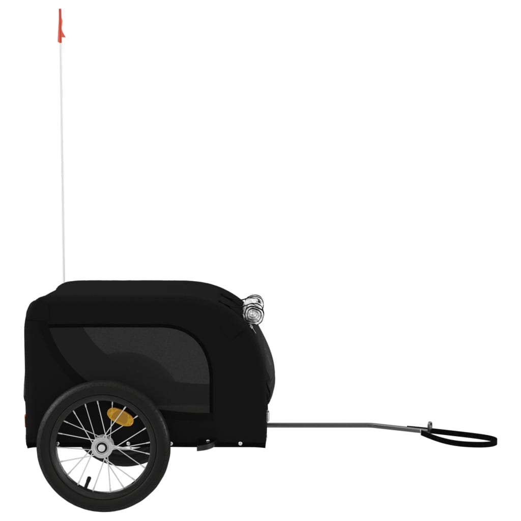 vidaXL Prikolica za bicikl za ljubimce crna od tkanine i željeza