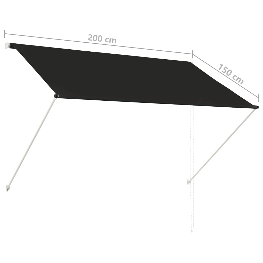 vidaXL Tenda na uvlačenje 200 x 150 cm antracit