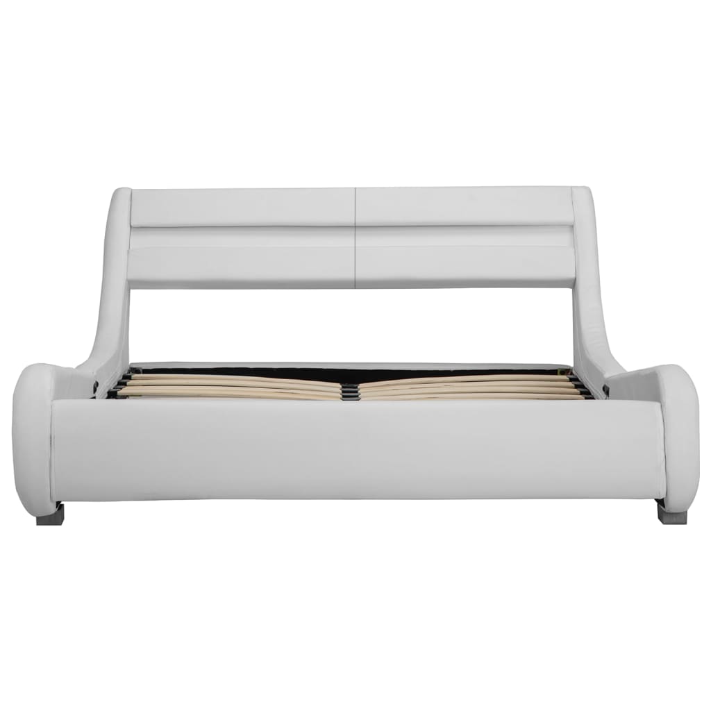 vidaXL Okvir za krevet od umjetne kože LED bijeli 140 x 200 cm