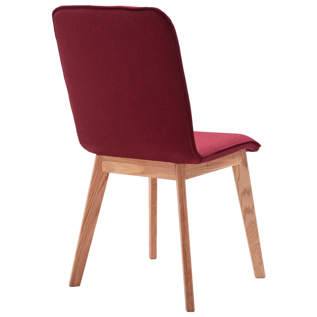 vidaXL Blagovaonske stolice tkanina i hrastovina 6 kom crvene