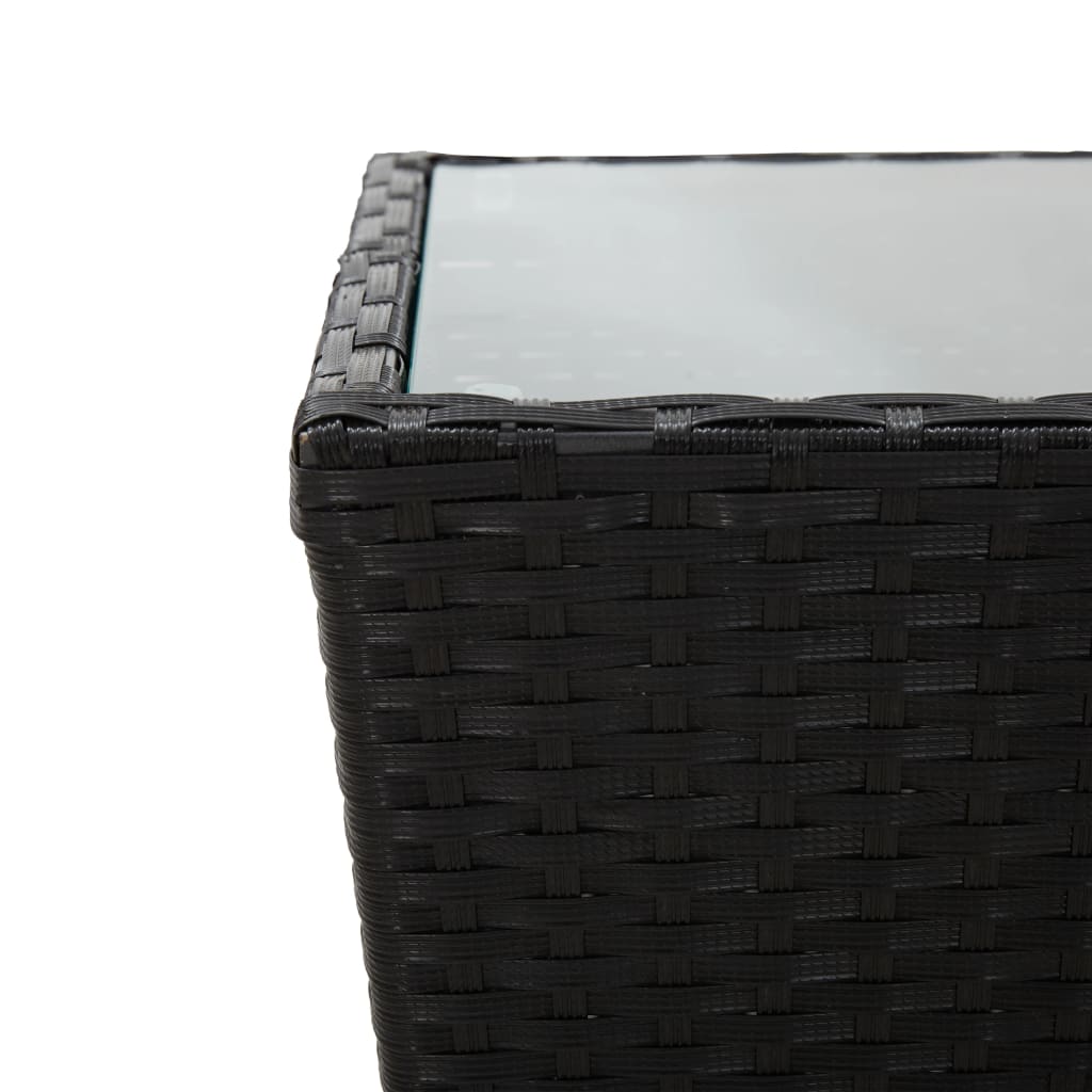 vidaXL Stolić za čaj crni 41,5x41,5x43cm poliratana od kaljenog stakla