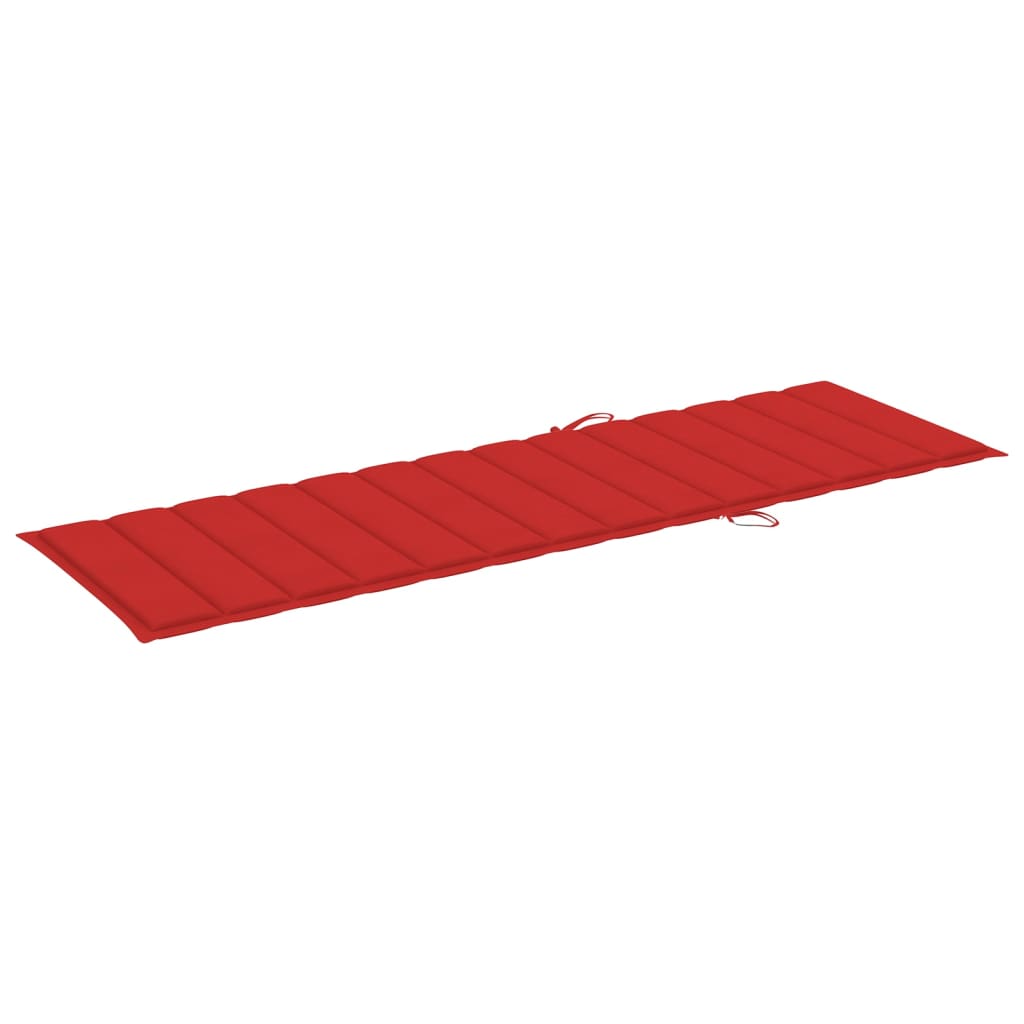 vidaXL Dvostruka ležaljka s crvenim jastucima od impregnirane borovine