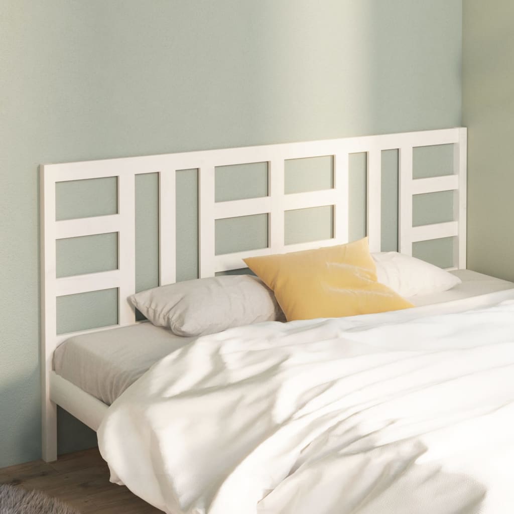 vidaXL Uzglavlje za krevet bijelo 206 x 4 x 100 cm od masivne borovine