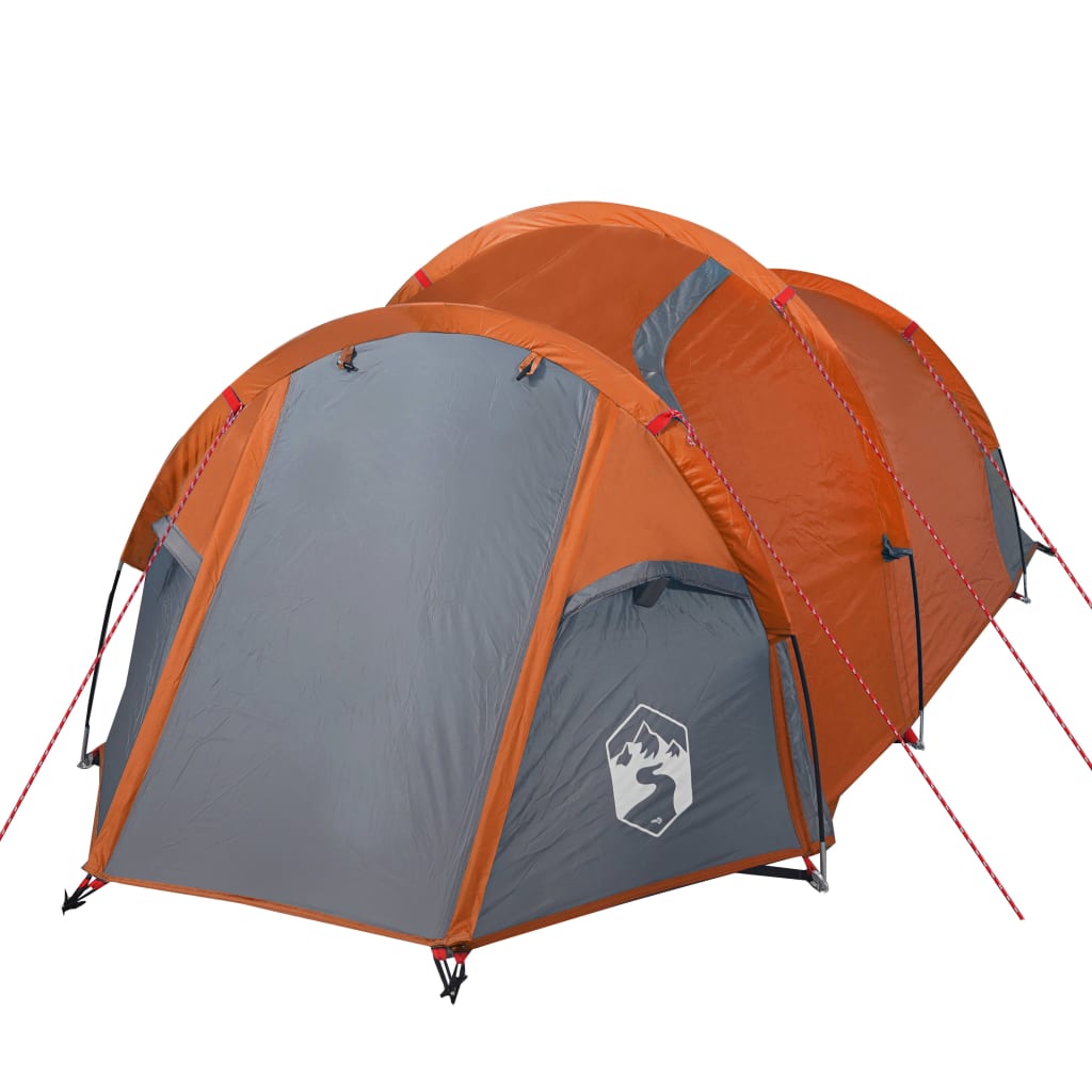 vidaXL Tunelski šator za kampiranje za 2 osobe sivo-narančasti
