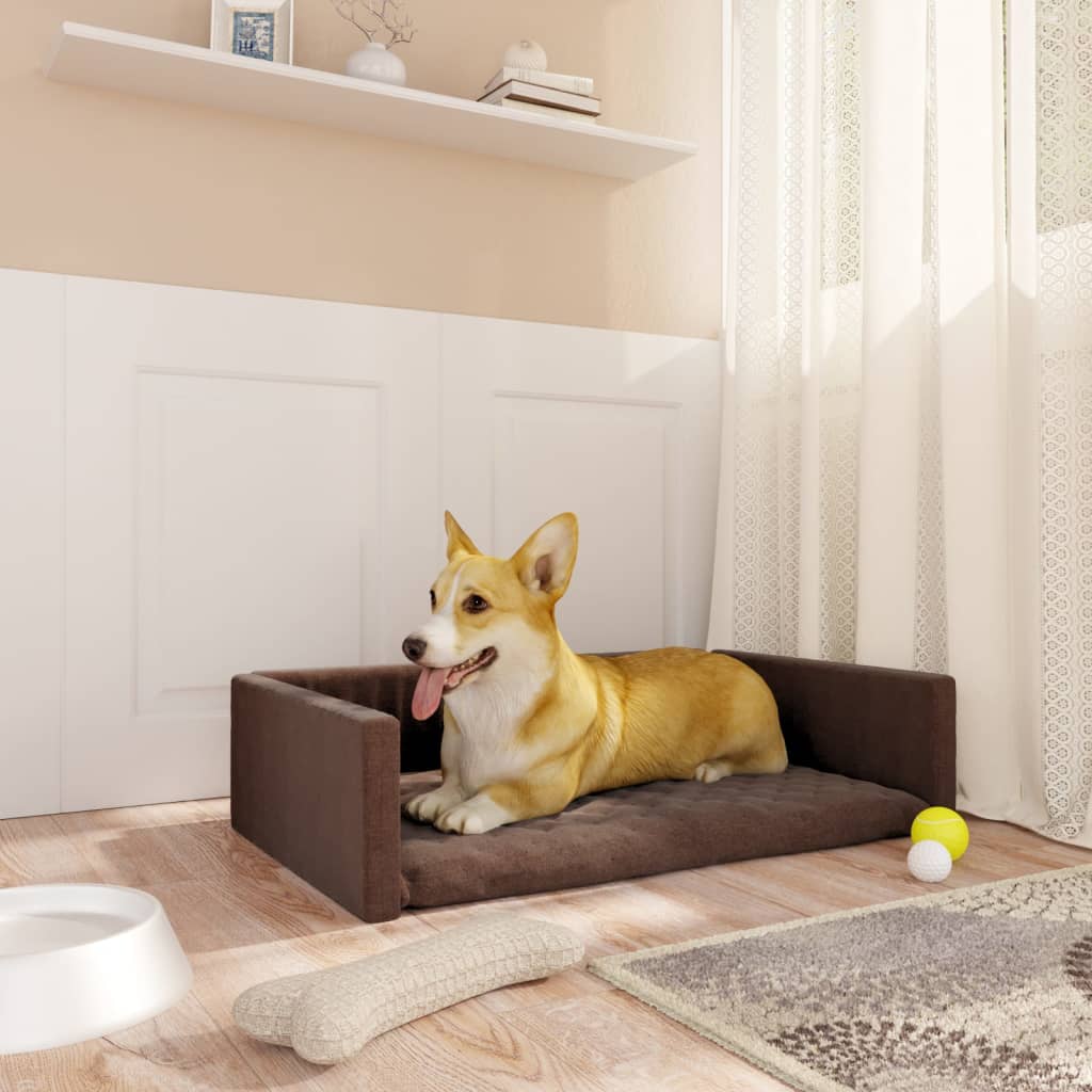 vidaXL Krevet za pse za prtljažnik smeđi 70x45 cm s izgledom platna