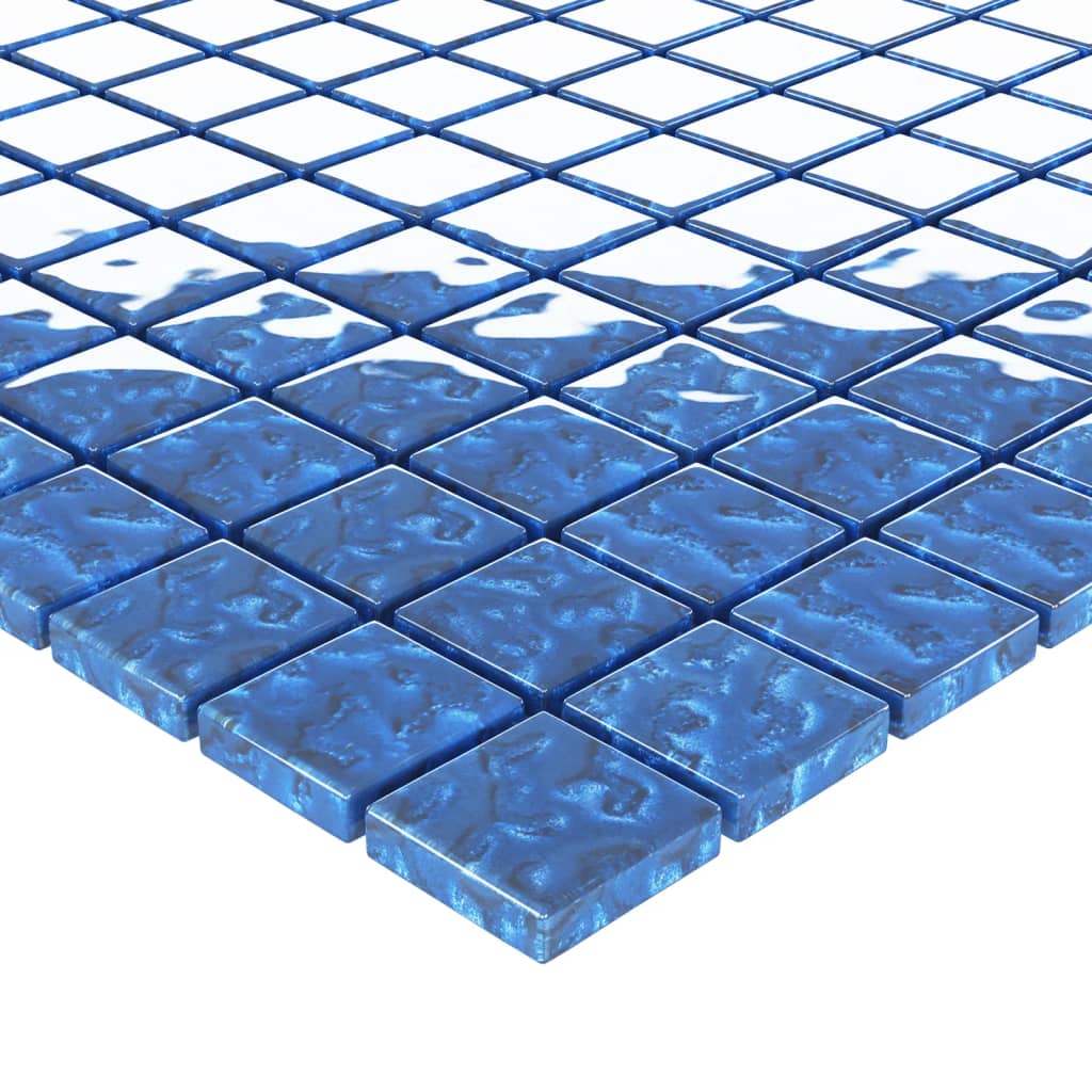 vidaXL Pločice s mozaikom 11 kom plave 30 x 30 cm staklene