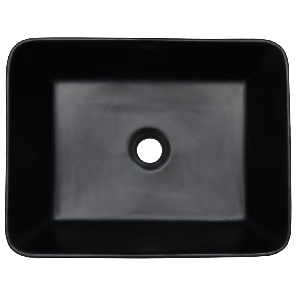 vidaXL Nadgradni umivaonik crno-smeđi 46 x 35,5 x 13 cm keramički