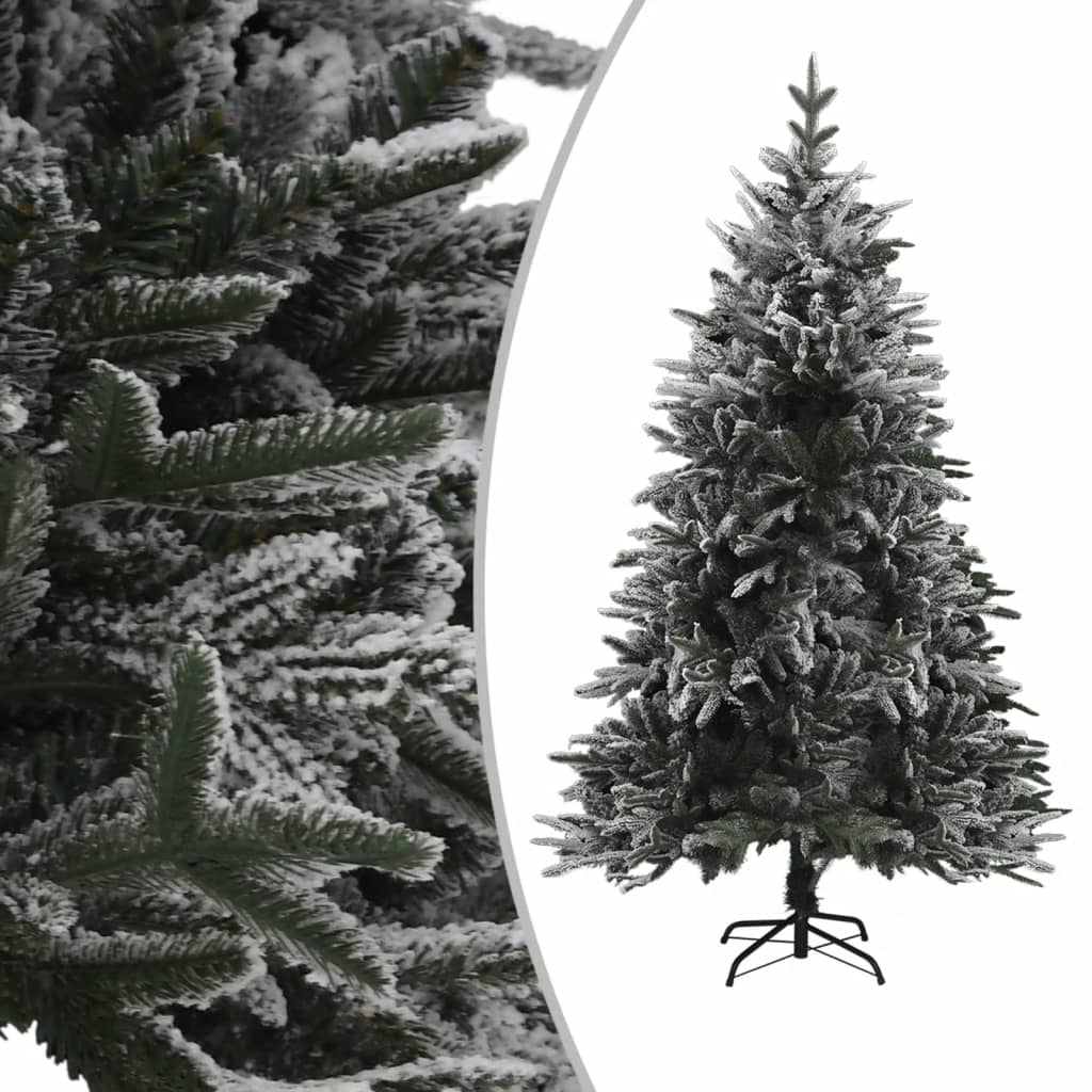 vidaXL Umjetno osvijetljeno božićno drvce sa snijegom 150 cm PVC i PE