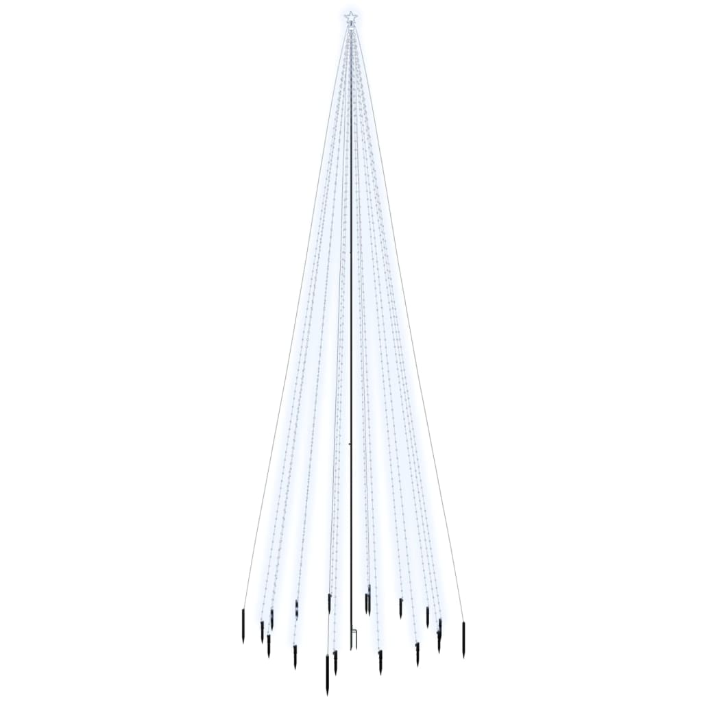 vidaXL Božićno drvce sa šiljkom 1134 hladne bijele LED žarulje 800 cm