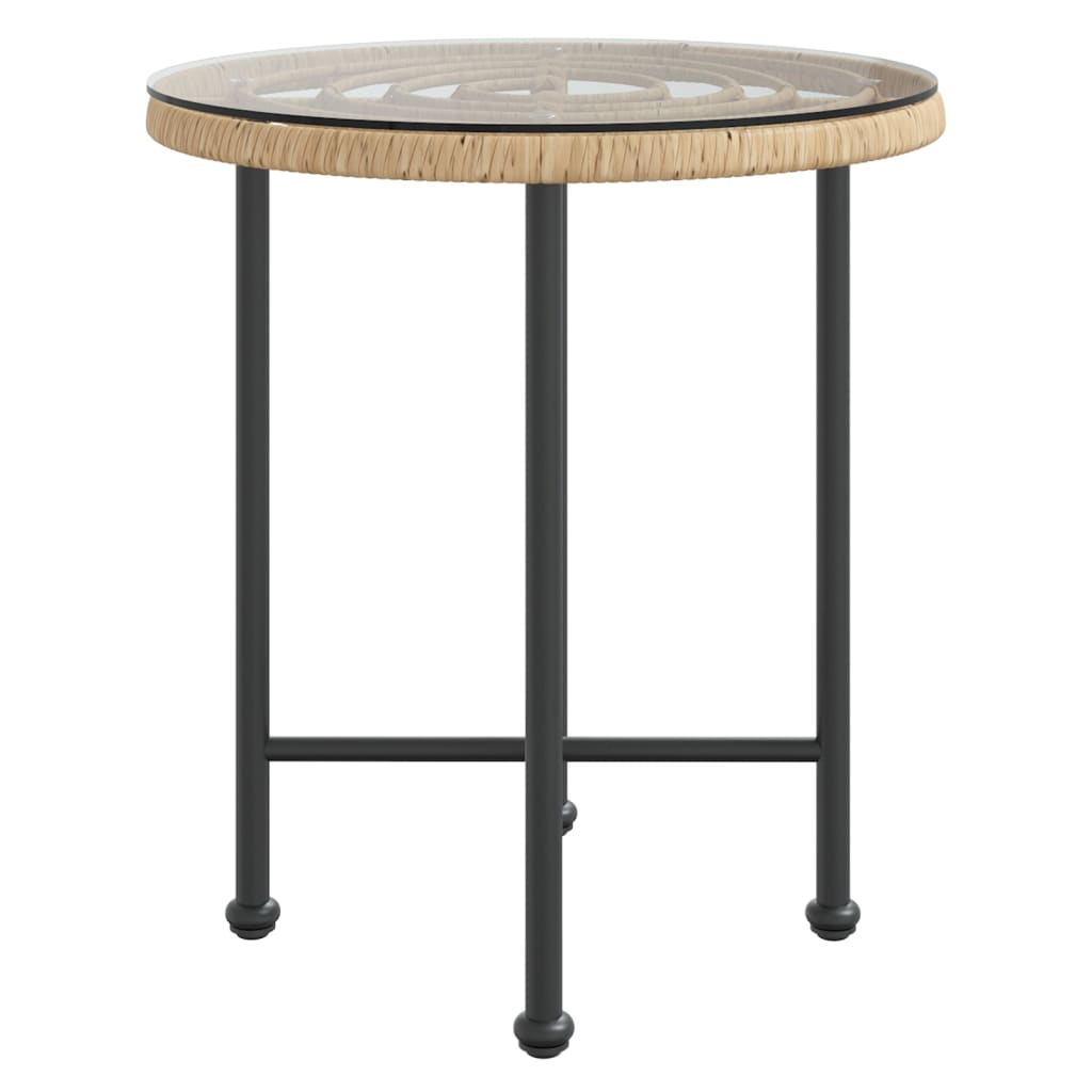vidaXL Blagovaonski stol Ø 50 cm od kaljenog stakla i čelika