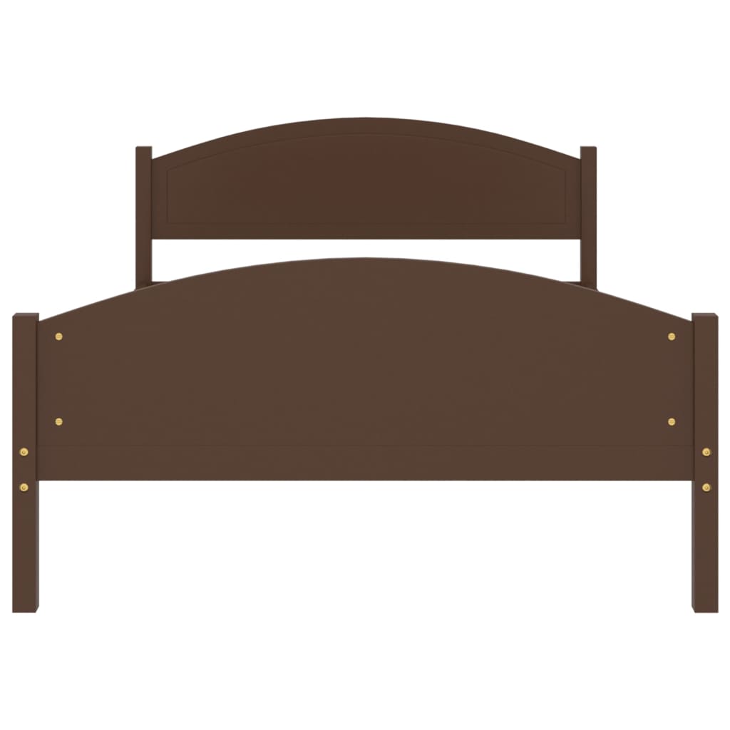 vidaXL Okvir za krevet od masivne borovine tamnosmeđi 120 x 200 cm