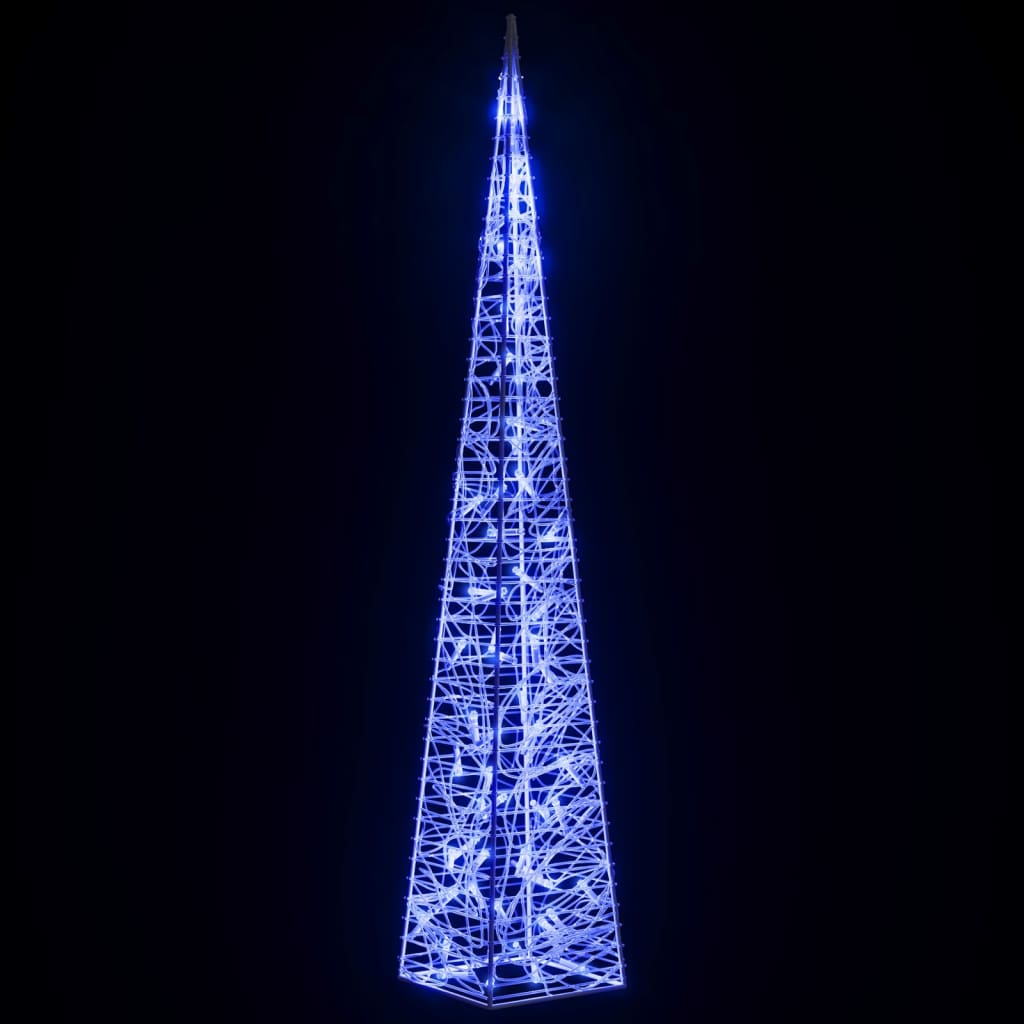 vidaXL Akrilni ukrasni stožac s LED svjetlima plavi 120 cm