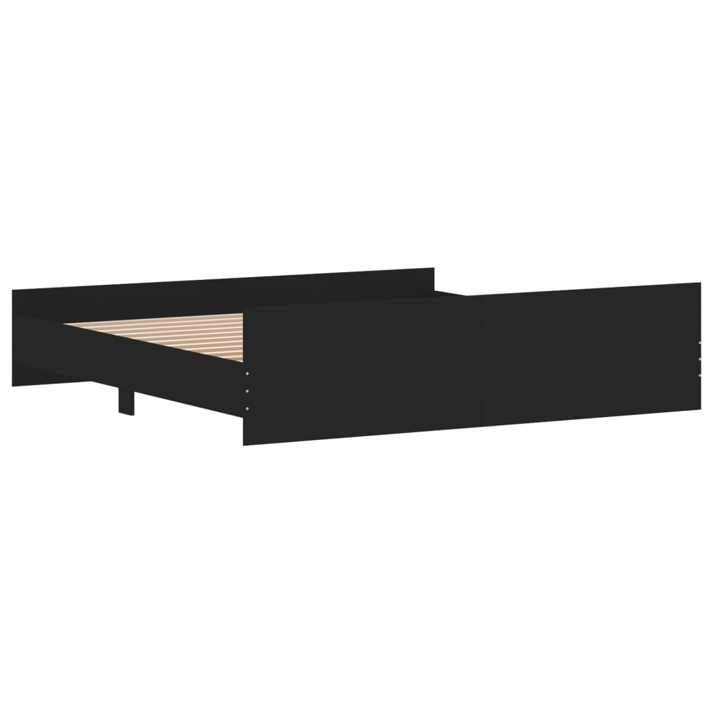 vidaXL Okvir kreveta uzglavlje i podnožje crni 180x200 cm