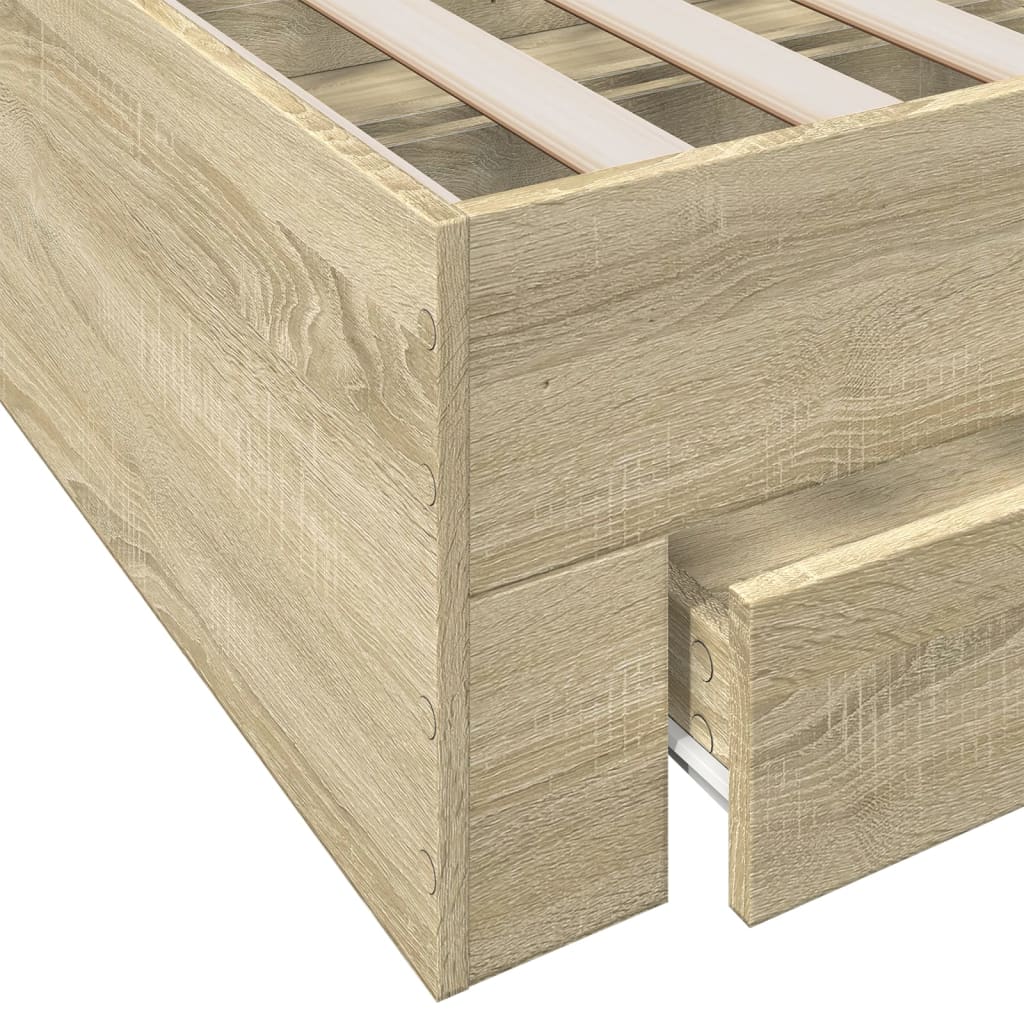 vidaXL Okvir kreveta s ladicama boja hrasta sonome 150 x 200 cm drveni