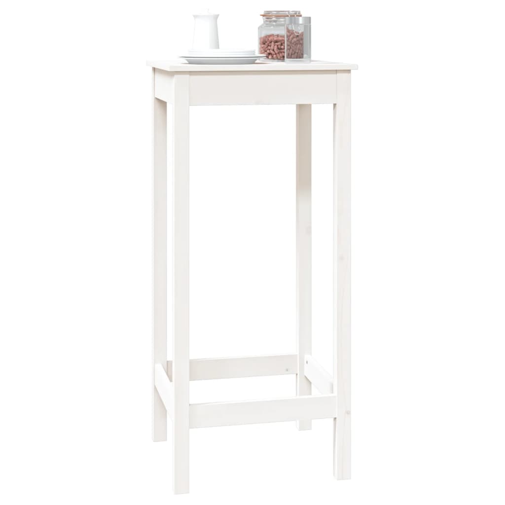 vidaXL Barski stol bijeli 50 x 50 x 110 cm od masivne borovine
