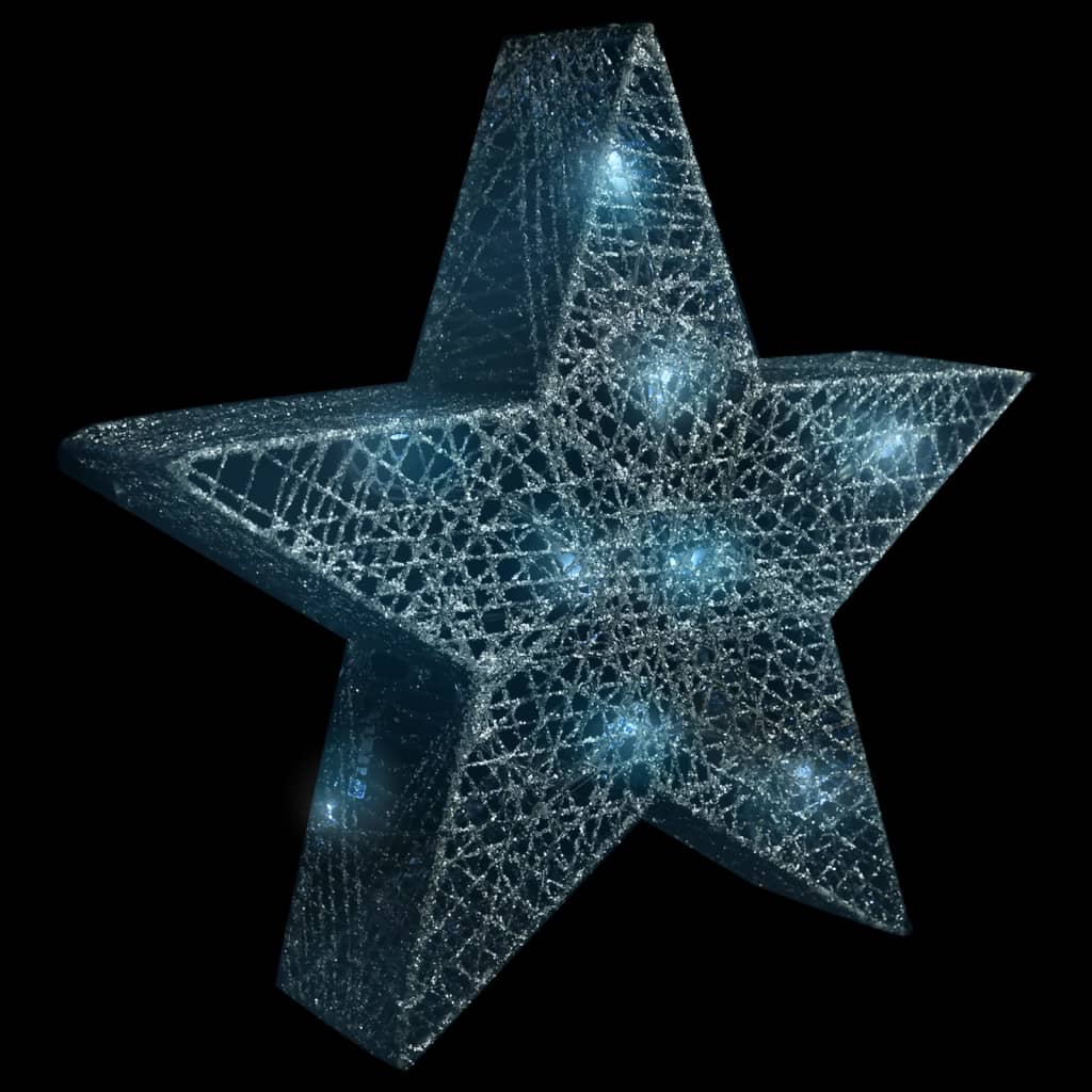 vidaXL Ukrasne božićne zvijezde 3 kom srebrne mrežaste LED