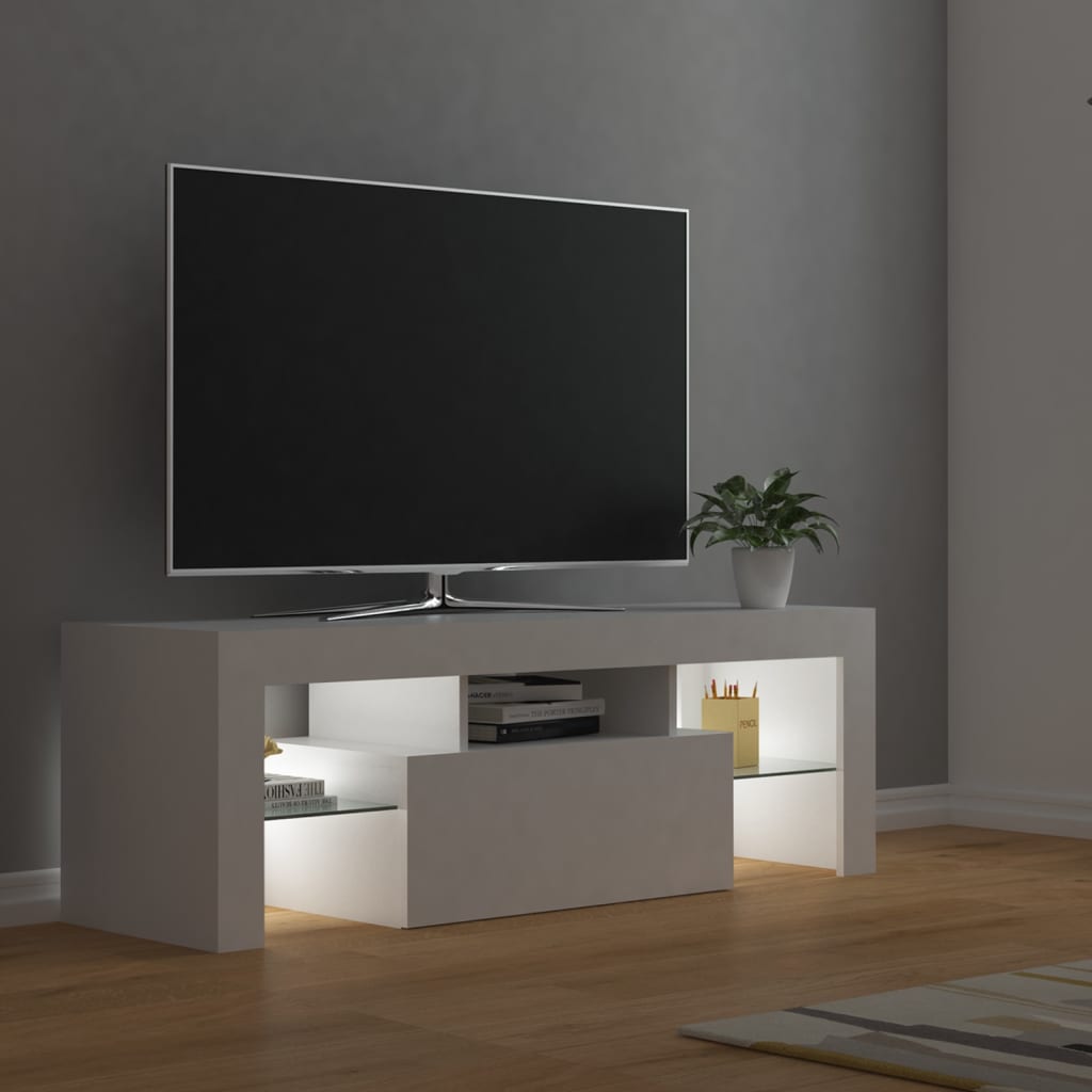 vidaXL TV ormarić s LED svjetlima bijeli 120 x 35 x 40 cm