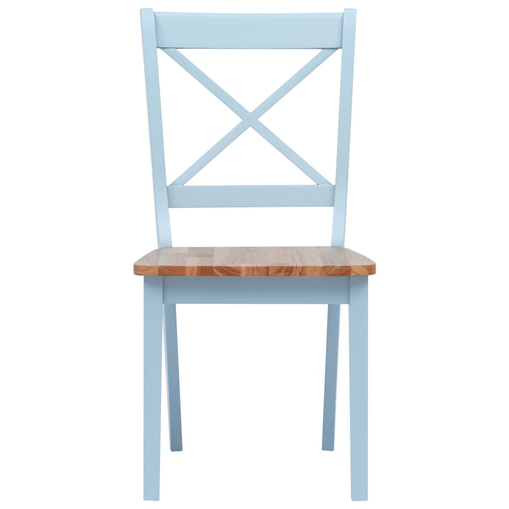 vidaXL Blagovaonske stolice sive i prirodne 4 kom drvo kaučukovca