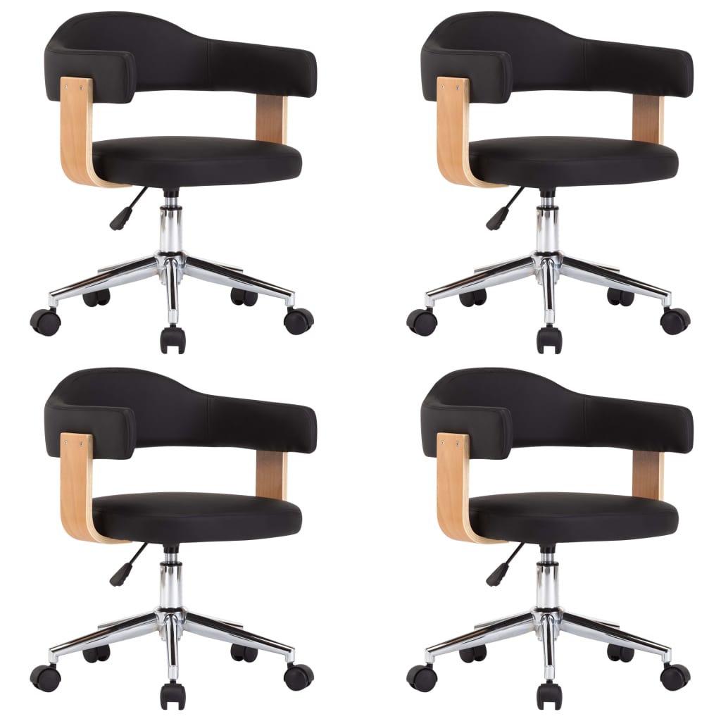 vidaXL Okretne blagovaonske stolice 4 kom crne od umjetne kože