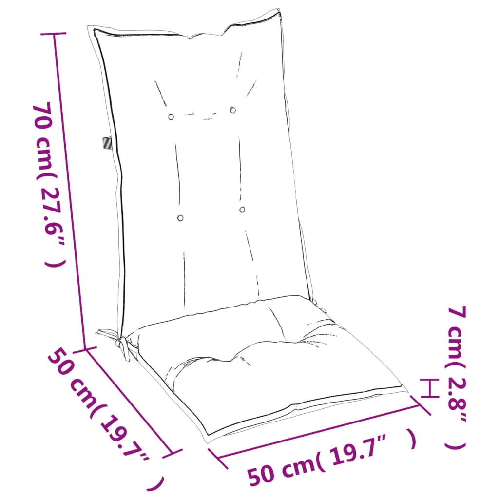 vidaXL Jastuci za vrtne stolice 6 kom krem 120 x 50 x 7 cm od tkanine