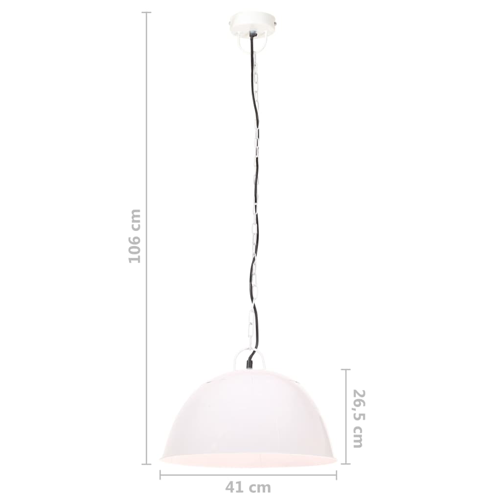 vidaXL Industrijska viseća svjetiljka 25 W bijela okrugla 41 cm E27