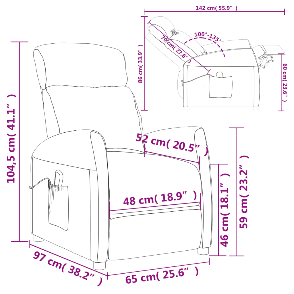 vidaXL Masažna fotelja od tkanine svjetlosiva