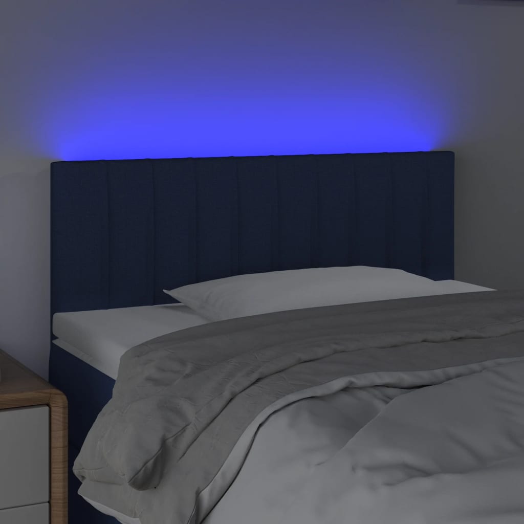 vidaXL LED uzglavlje plavo 90x5x78/88 cm od tkanine