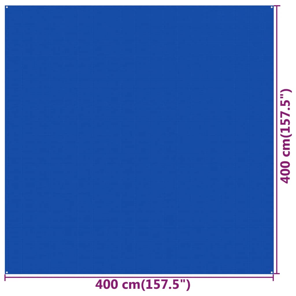 vidaXL Tepih za šator 400 x 400 cm plavi HDPE