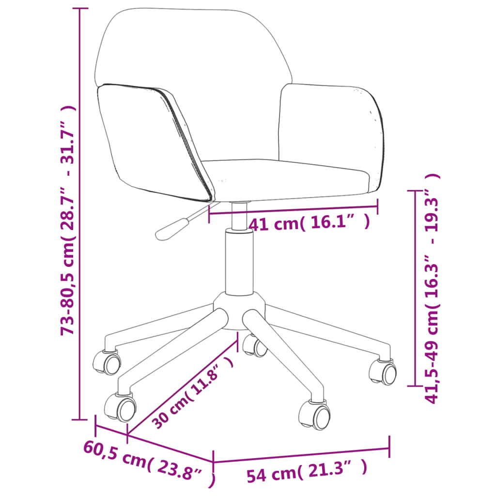 vidaXL Okretna uredska stolica od tkanine svjetlosiva