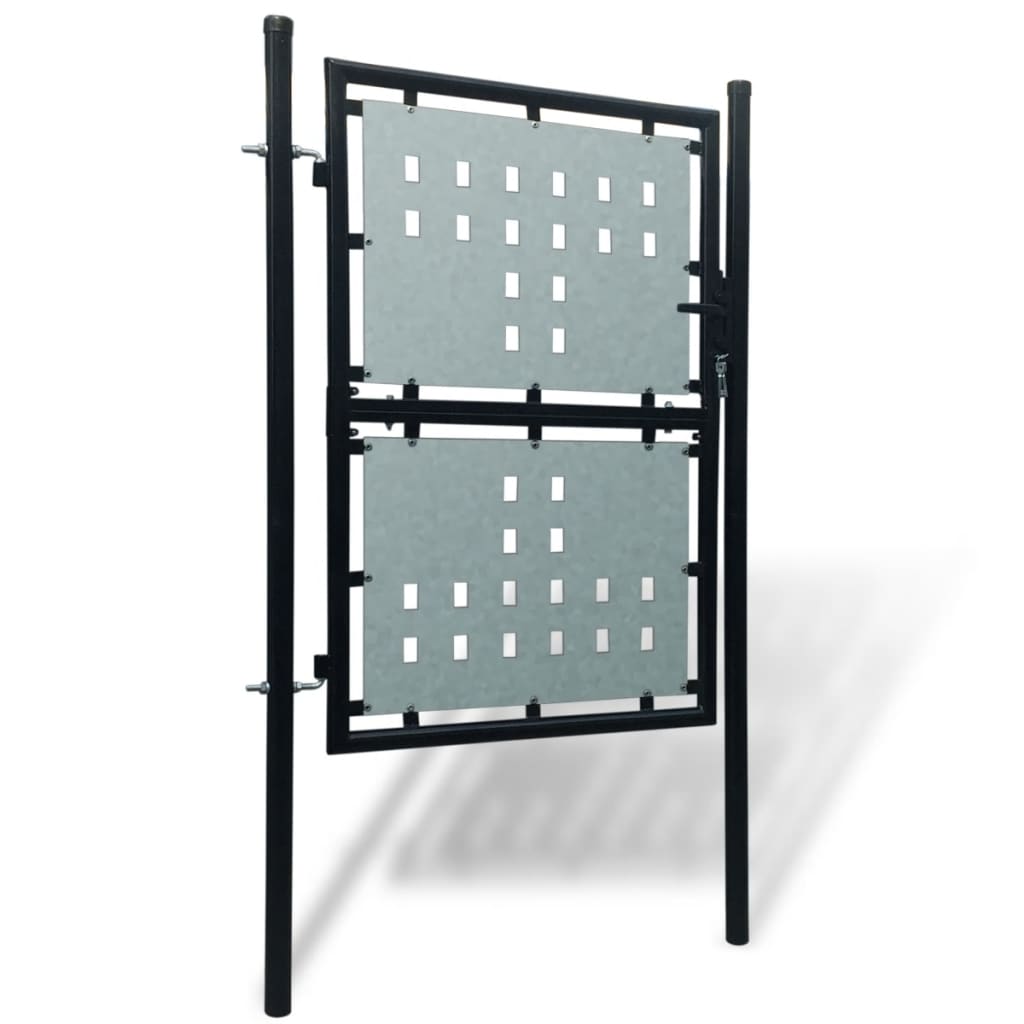vidaXL Crna jednostruka vrata za ogradu 100 x 225 cm
