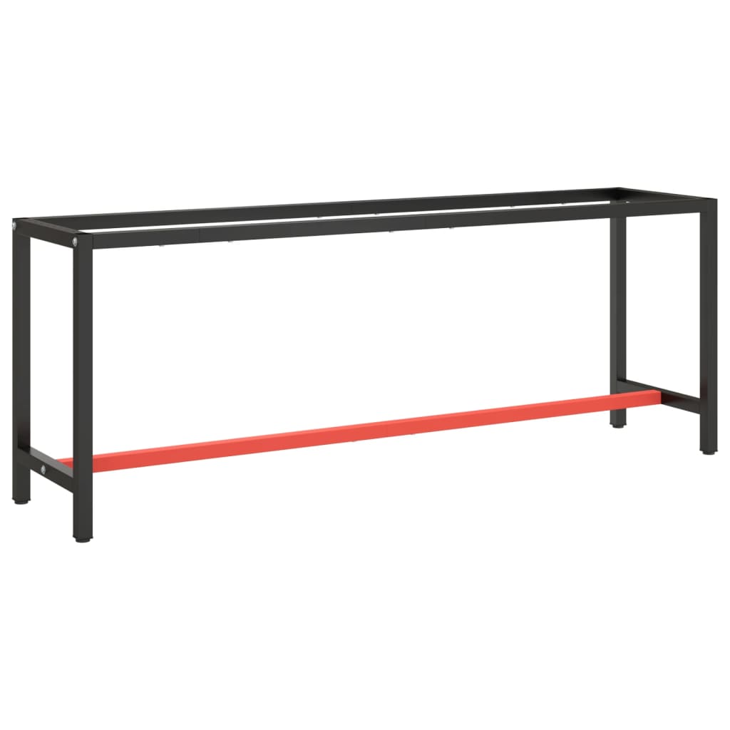 vidaXL Okvir za radni stol mat crni i mat crveni 210x50x79 cm metalni