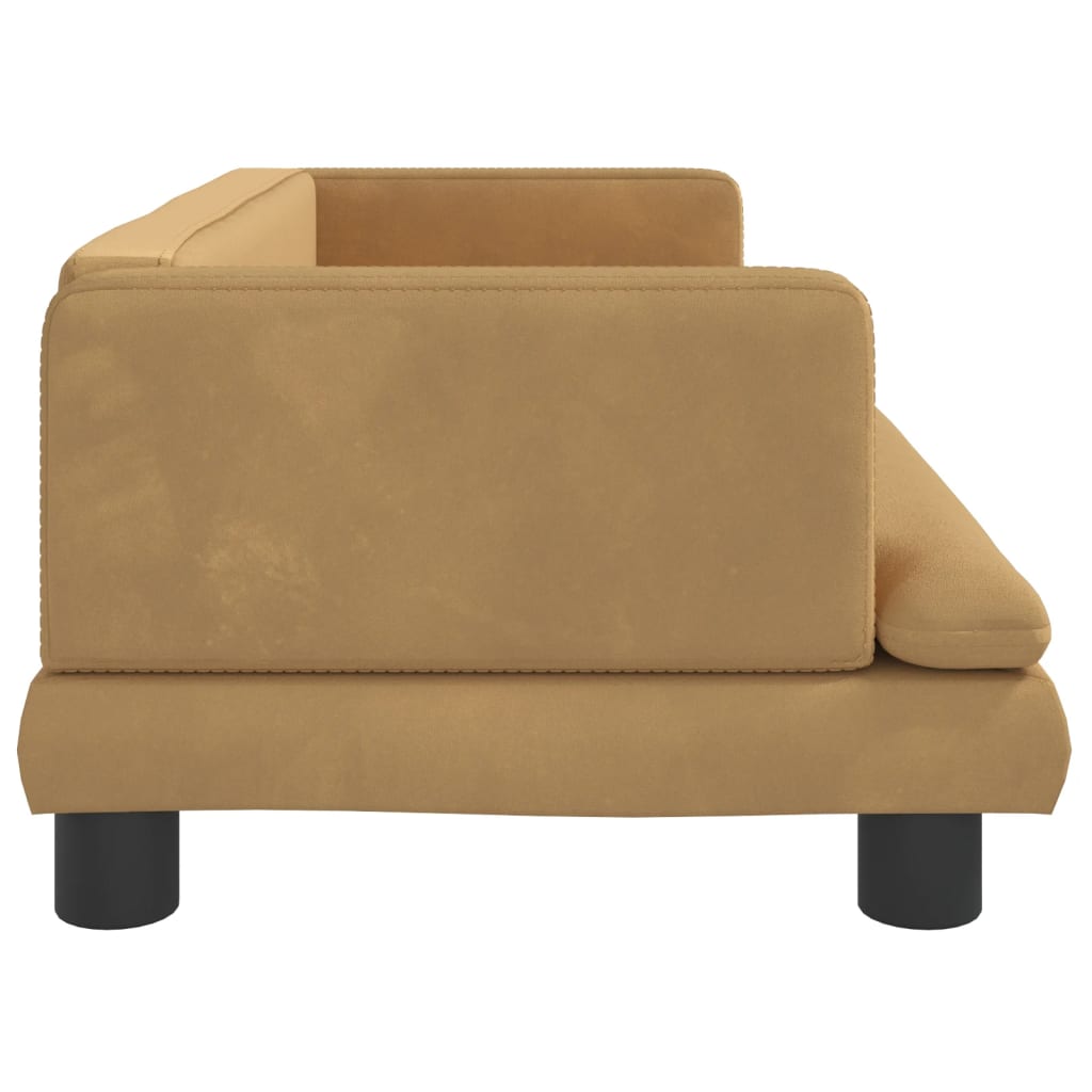 vidaXL Dječja fotelja smeđa 80 x 45 x 30 cm baršunasta