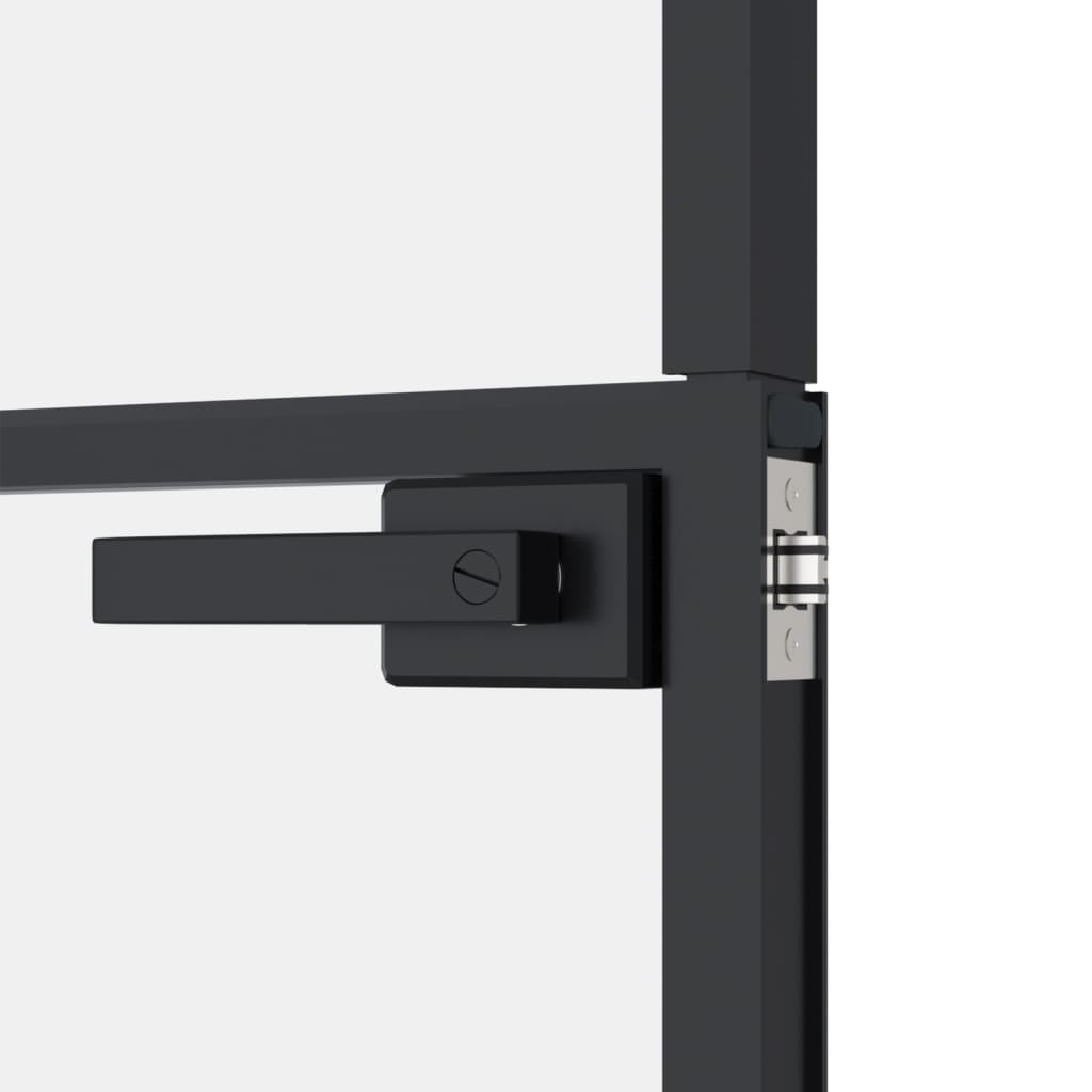 vidaXL Sobna vrata crna 102 x 201,5 cm kaljeno staklo i aluminij tanka