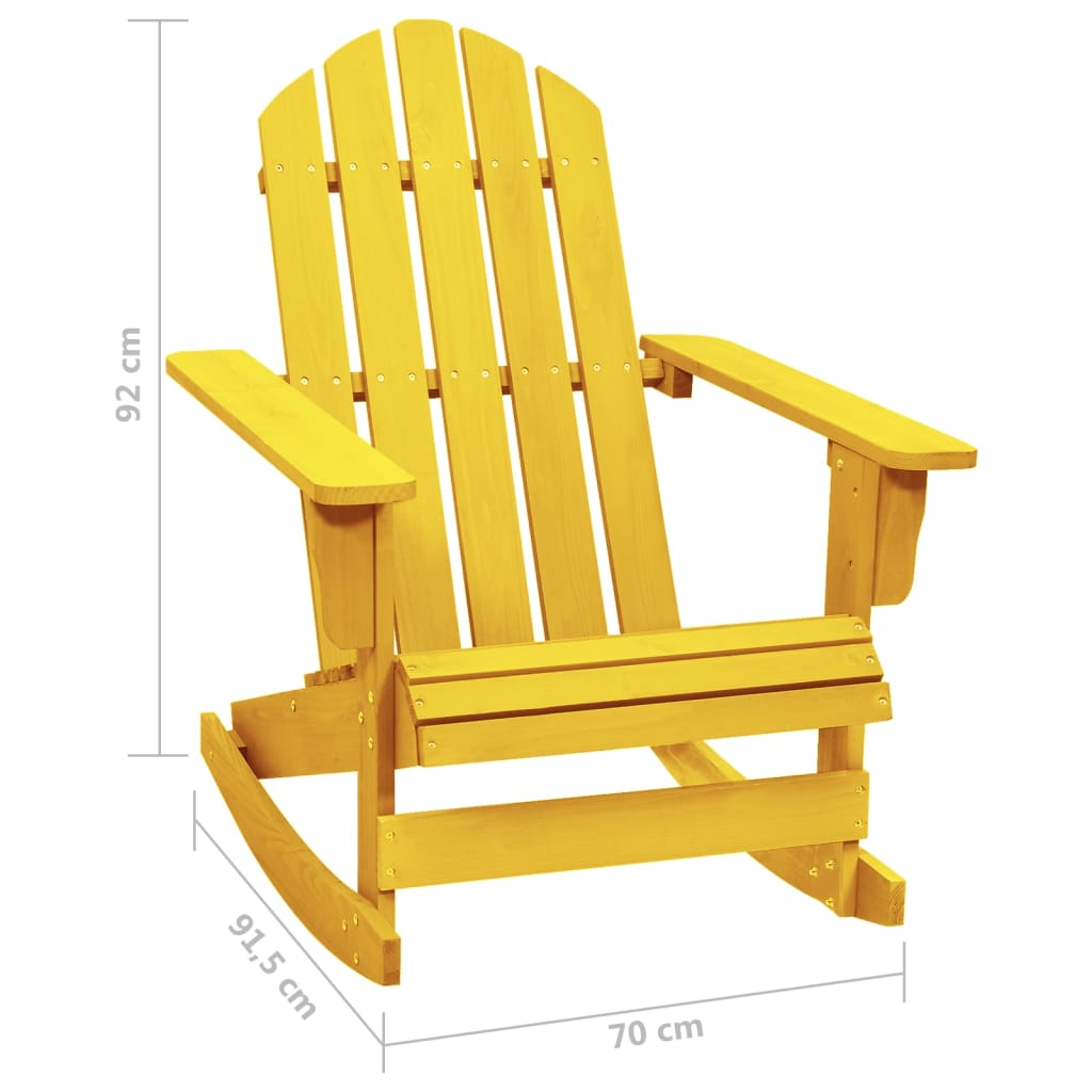 vidaXL Vrtna stolica za ljuljanje Adirondack od masivne jelovine žuta