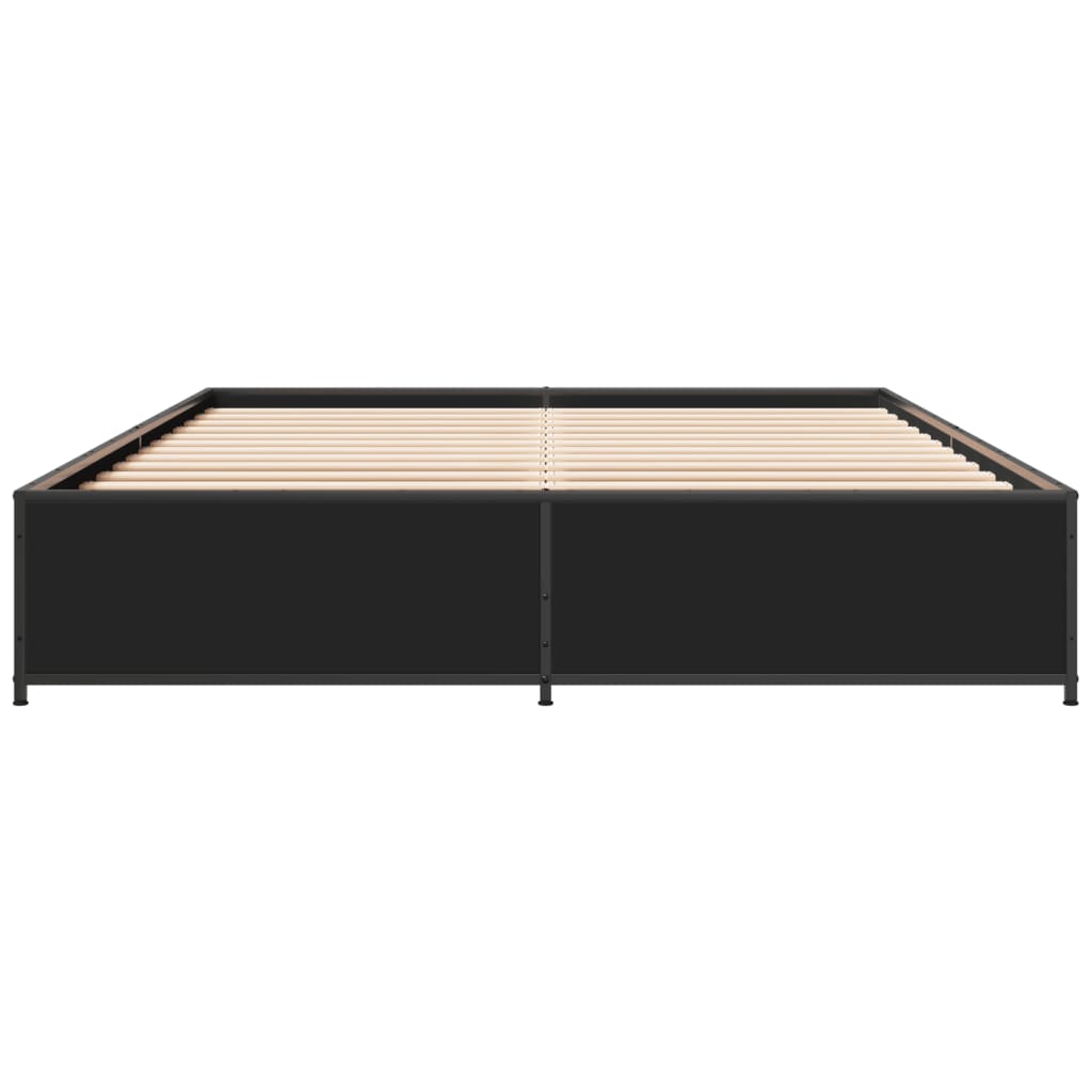 vidaXL Okvir kreveta crni 140 x 200 cm od konstruiranog drva i metala
