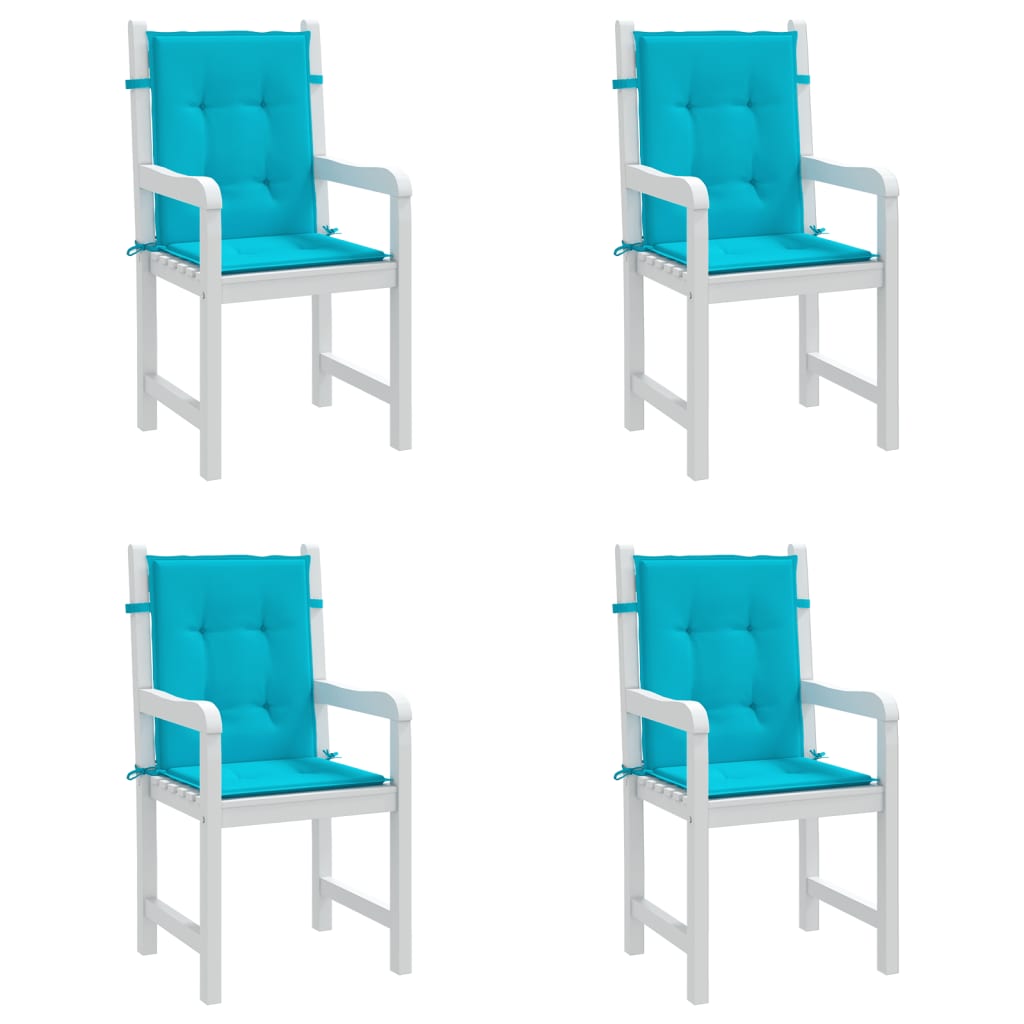 vidaXL Jastuci za stolicu s niskim naslonom 4 kom tirkizni od tkanine