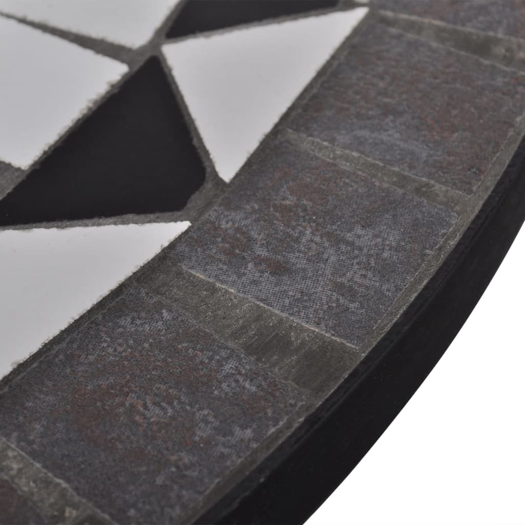 vidaXL 3-dijelni bistro set s keramičkim pločicama crno-bijeli