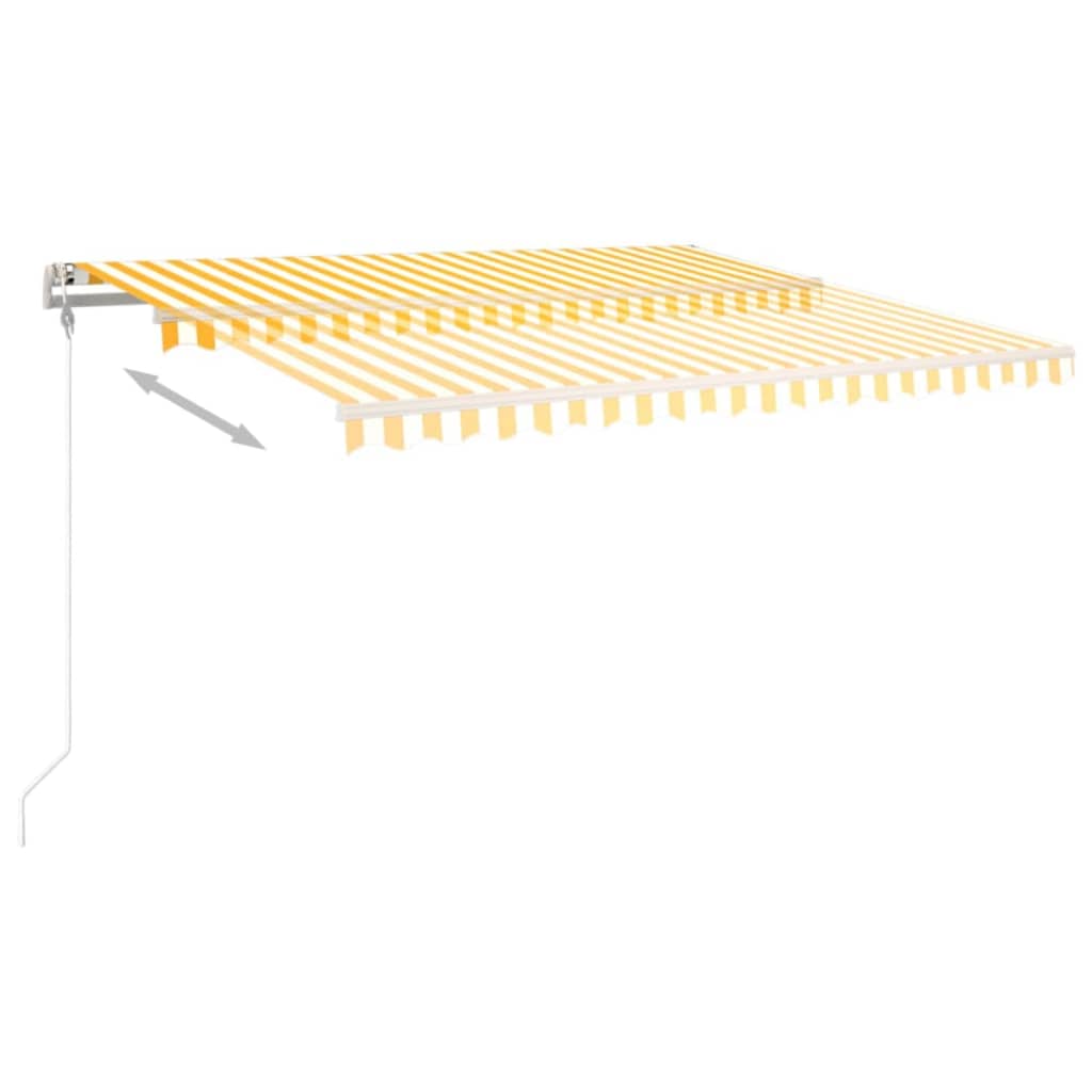 vidaXL Tenda na ručno uvlačenje sa stupovima 4 x 3 m žuto-bijela