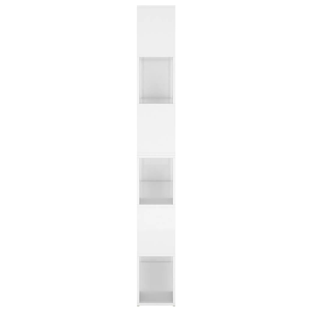 vidaXL Ormarić za knjige / pregrada visoki sjaj bijeli 100x24x188 cm