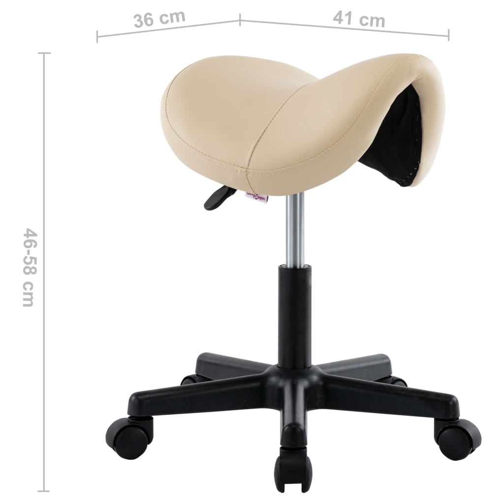 vidaXL Radni stolac od umjetne kože krem