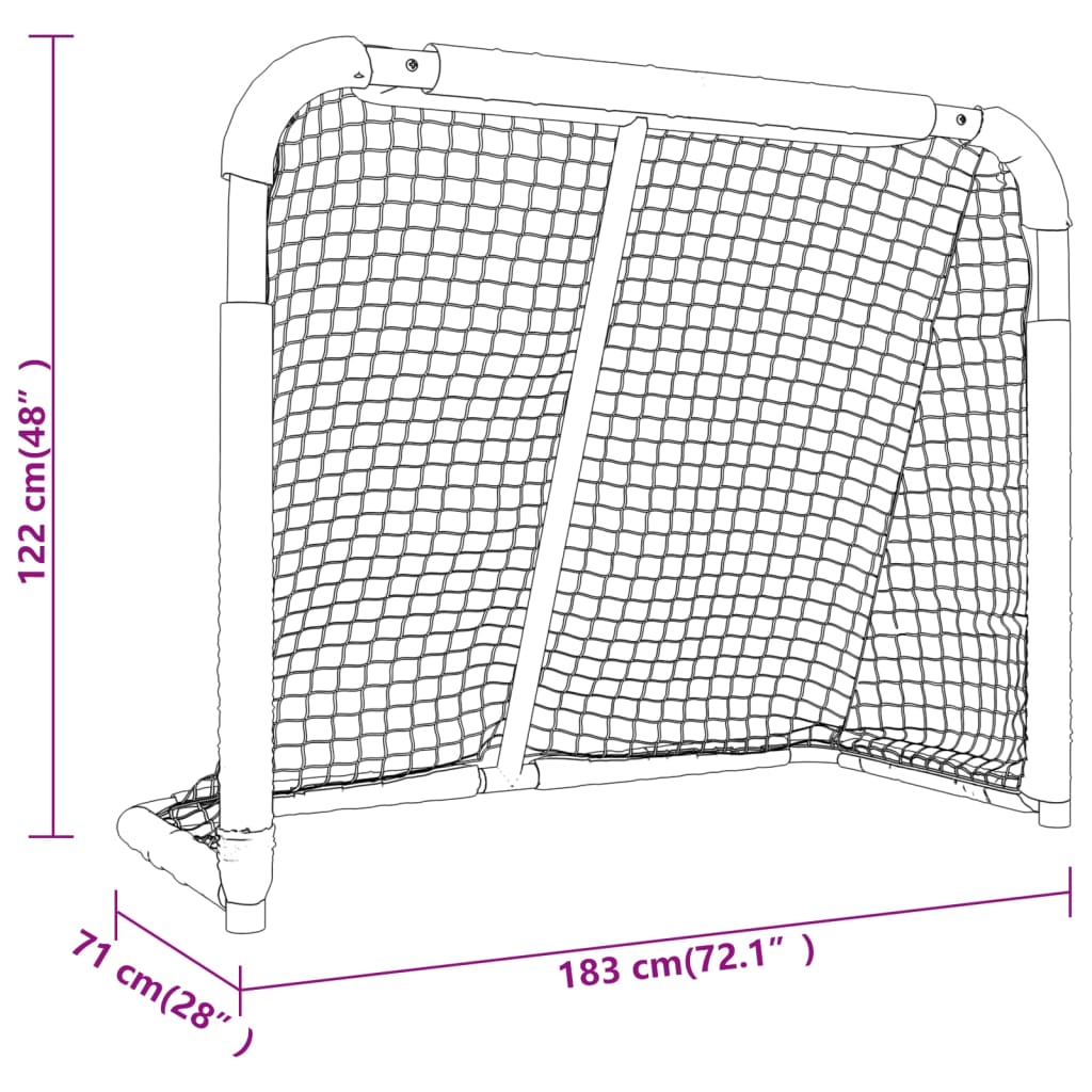 vidaXL Gol za hokej crveno-bijeli 183 x 71 x 122 cm od poliestera
